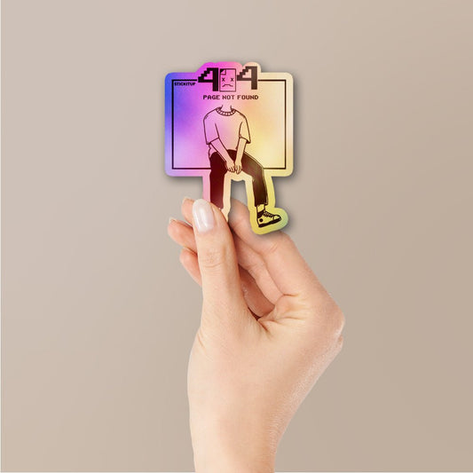 404 Holographic Stickers waterproof vinyl decal for laptop, bike, car & bottle