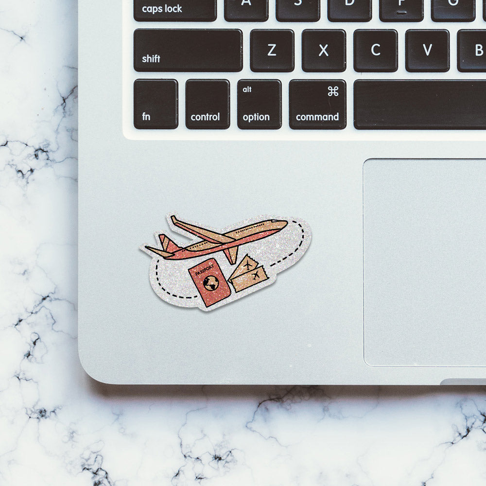 Boarding Pass Glitter Sticker