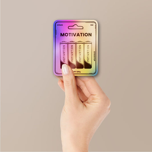 4x Motivation Holographic Stickers waterproof vinyl decal for laptop, bike, car & bottle