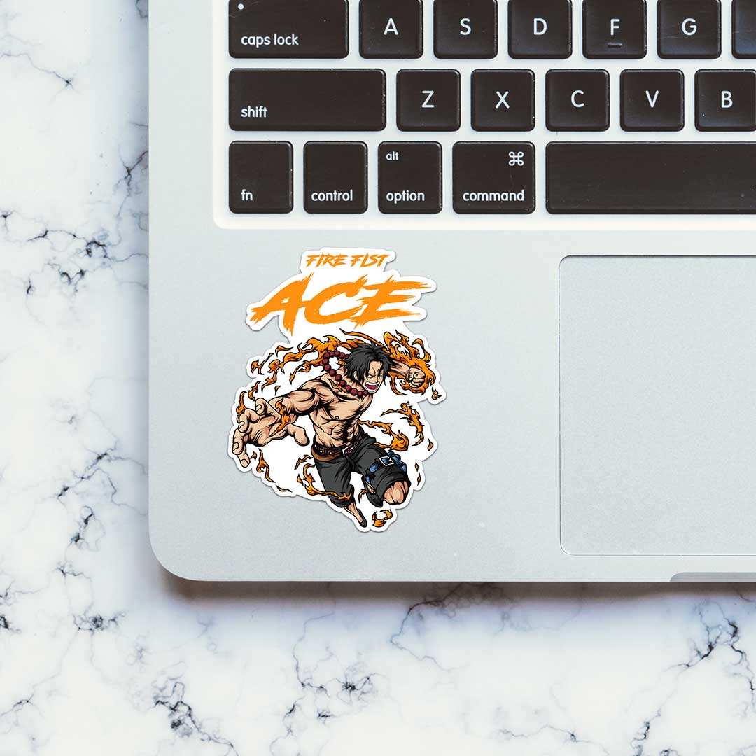 Ace Fire Fist Sticker waterproof vinyl decal for laptop, bike, car & bottle