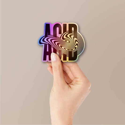 Acid Holographic Sticker waterproof vinyl decal for laptop, bike, car & bottle