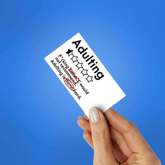 Adulting Damn Hard Sticker waterproof vinyl decal for laptop, bike, car & bottle