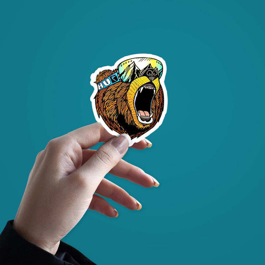 Adventure Bear Stickers waterproof vinyl decal for laptop, bike, car & bottle