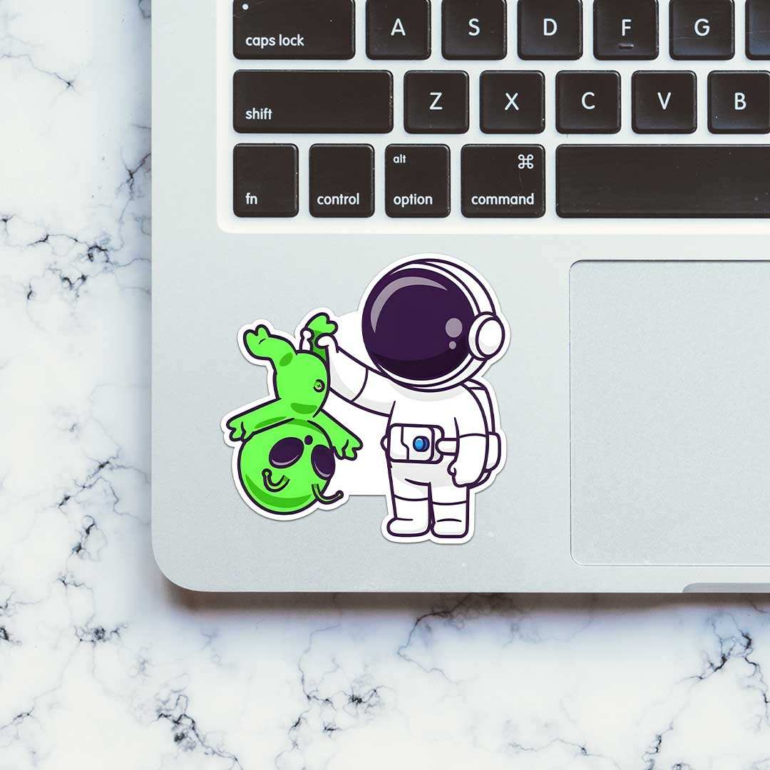 Astronaut Caught Alien Sticker - STICK IT UP
