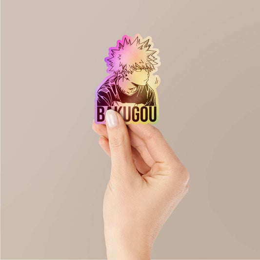 Bakugou Holographic Stickers waterproof vinyl decal for laptop, bike, car & bottle