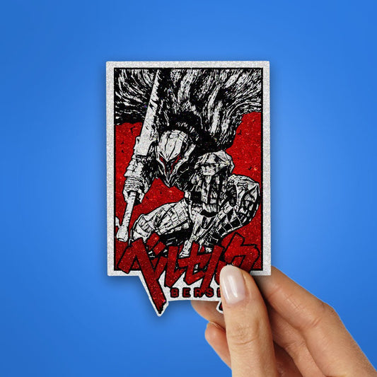 Berserker Black Glitter Sticker waterproof vinyl decal for laptop, bike, car & bottle