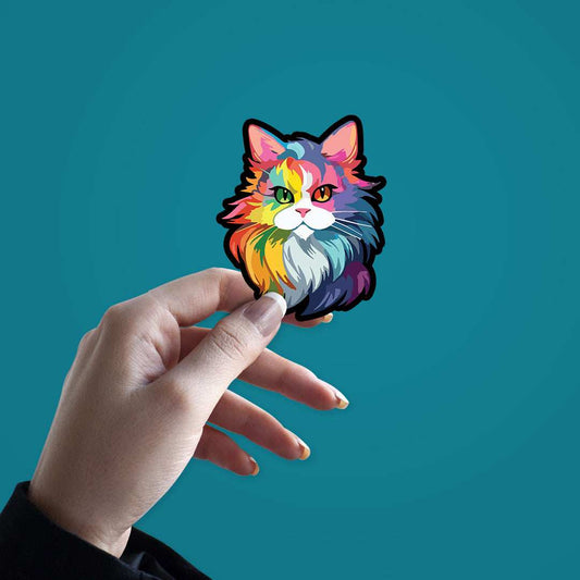 Colourful Cat Sticker - STICK IT UP