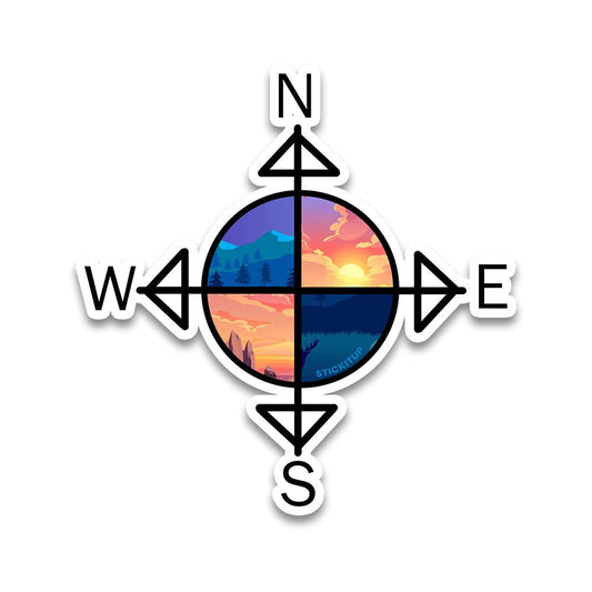 Compass Rose Bumper Sticker - STICK IT UP