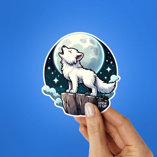 Cute White Wolf Sticker - STICK IT UP