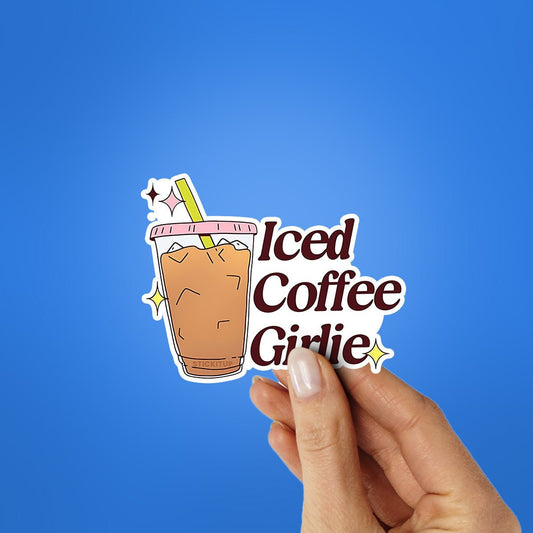 Iced Coffee Girlie Sticker - STICK IT UP