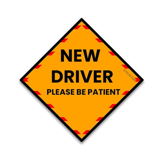 New driver Bumper Sticker waterproof vinyl decal for laptop, bike, car & bottle