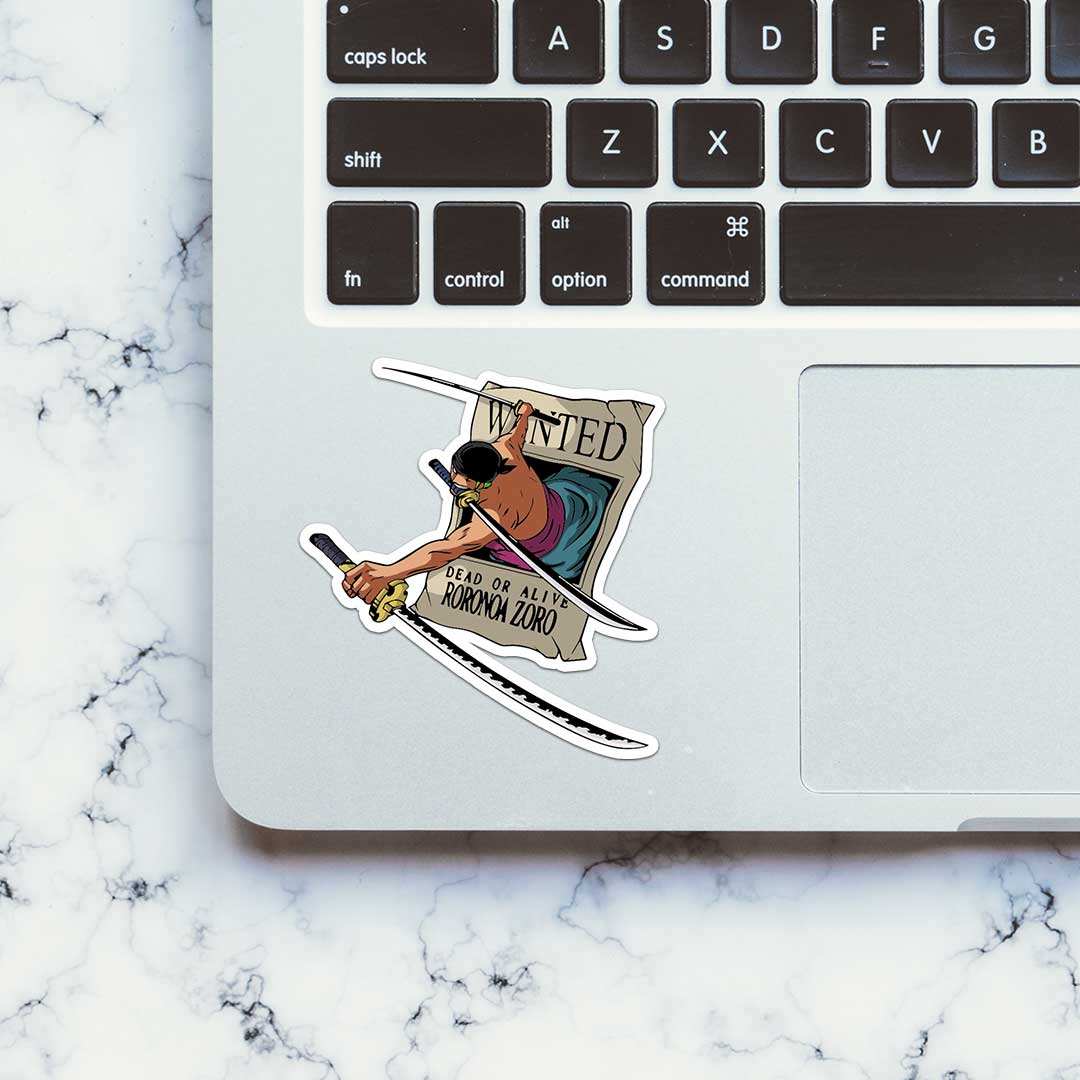 One Peice Zoro Wanted Poster Sticker - STICK IT UP