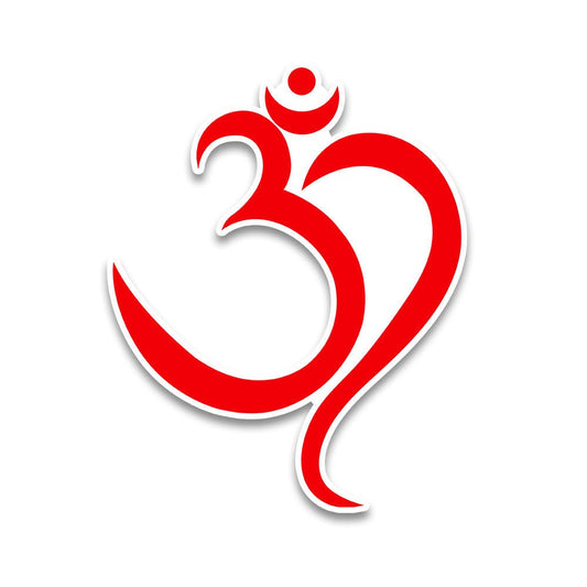 Red Colour Om Bumper Sticker - STICK IT UP