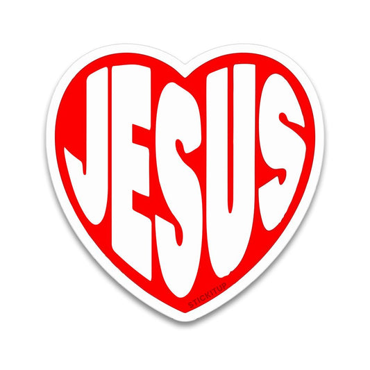 red jesus Bumper Sticker waterproof vinyl decal for laptop, bike, car & bottle
