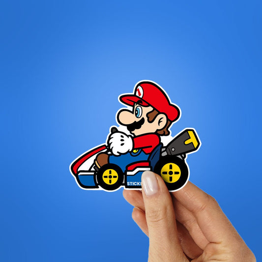 SMario Go Kart Sticker waterproof vinyl decal for laptop, bike, car & bottle