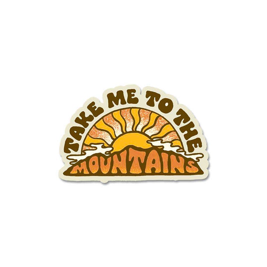 Take Me To The Mountains Sticker waterproof vinyl decal for laptop, bike, car & bottle