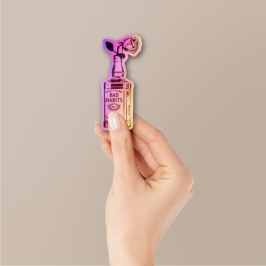 Whiskey Rose Holographic Stickers - STICK IT UP