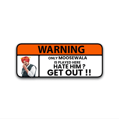 Sidhu Moosewala Warning Bumper Sticker | STICK IT UP
