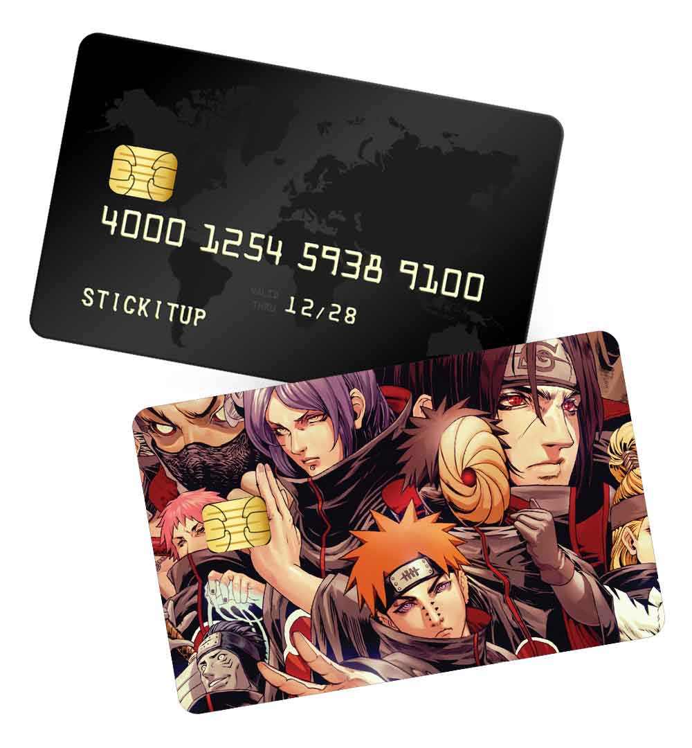 WeebNation Akatsuki 4pcs Anime Card Sticker for Debit