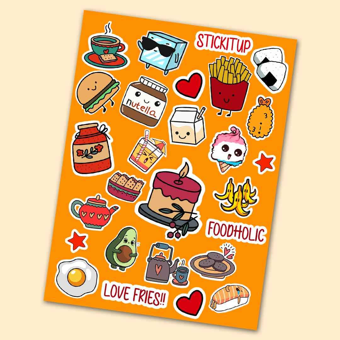 Food Mini Stickers Sheet - Buy best quality stickers, sticker Sheets and  laptop skins only at