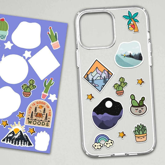 Adventure Mini Sticker Sheet waterproof vinyl decal for laptop, bike, car & bottle