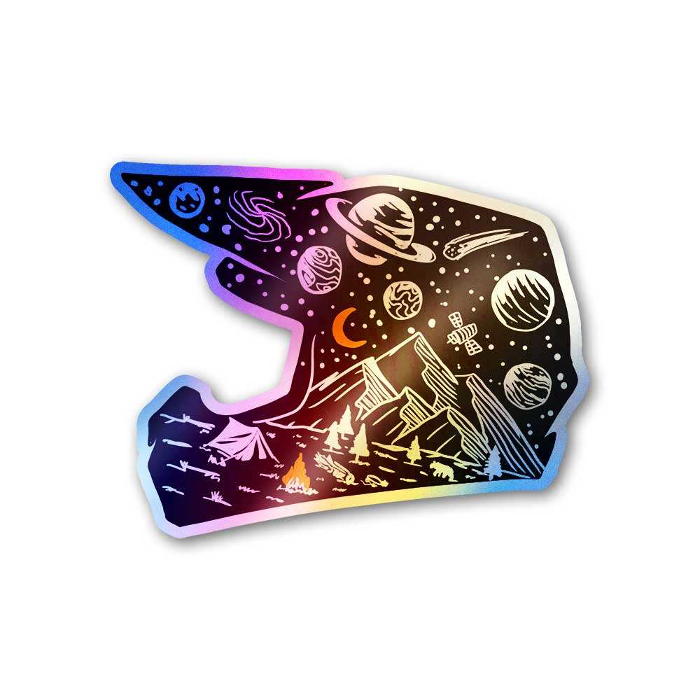 Midnight Helmet Holographic Sticker
