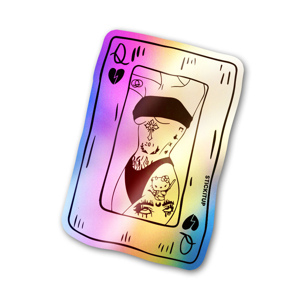 Queen Of Hearts Holographic Stickers