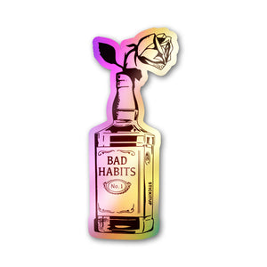 Whiskey Rose Holographic Stickers