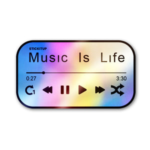 Music Is Life Sticker Holographic Stickers