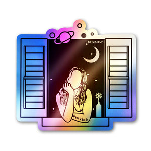 Stargazing Window Holographic Stickers