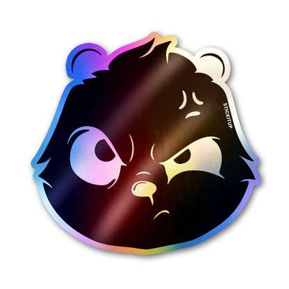 Angry Fuzz Holographic Stickers