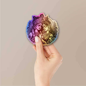 Radha Krishna 0.1 Holographic Sticker