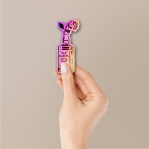 Whiskey Rose Holographic Stickers