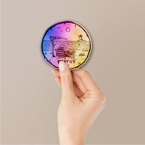 Deaths A Beach Holographic Stickers