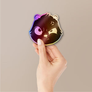 Angry Fuzz Holographic Stickers