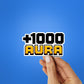 1000 AURA Sticker waterproof vinyl decal for laptop, bike, car & bottle