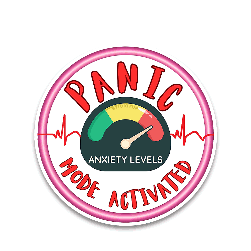 PANIC Bumper Sticker waterproof vinyl decal for laptop, bike, car & bottle