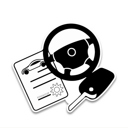 CarDriving Symbol Bumper Sticker