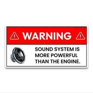 Warning Sound Bumper Sticker waterproof vinyl decal for laptop, bike, car & bottle