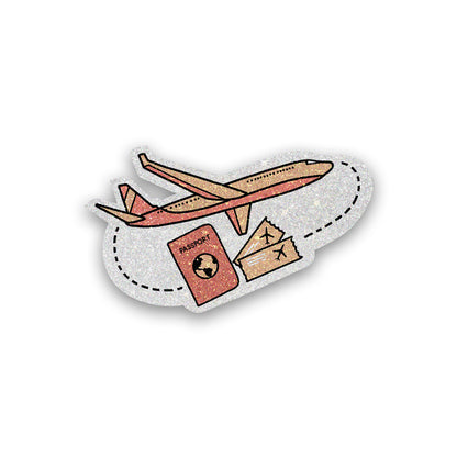 Boarding Pass Glitter Sticker