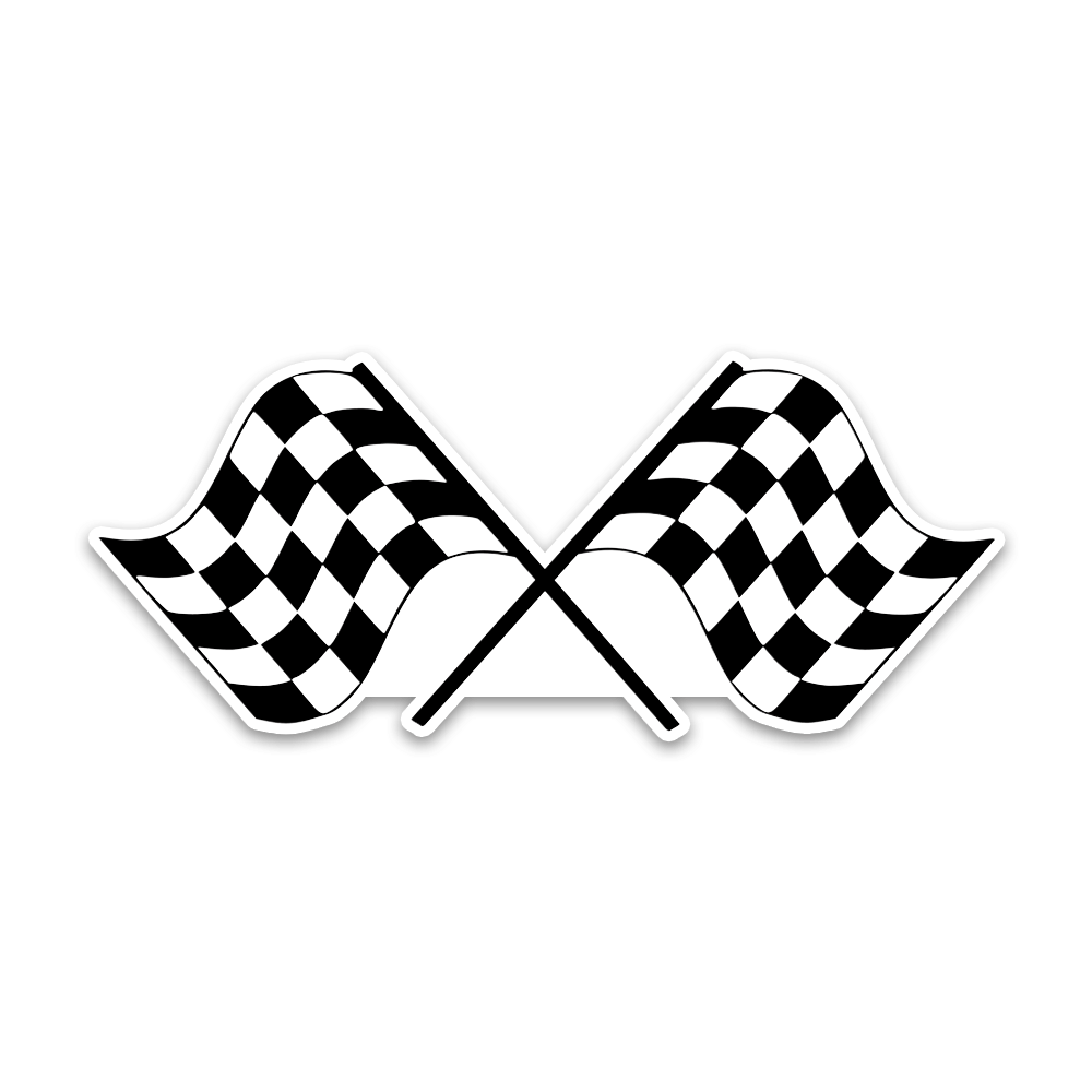 Two Racing Flags Sticker Racing Flag Bumper Sticker – STICK IT UP