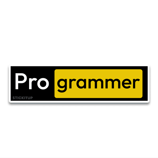 Pro grammer Bumper Sticker waterproof vinyl decal for laptop, bike, car & bottle