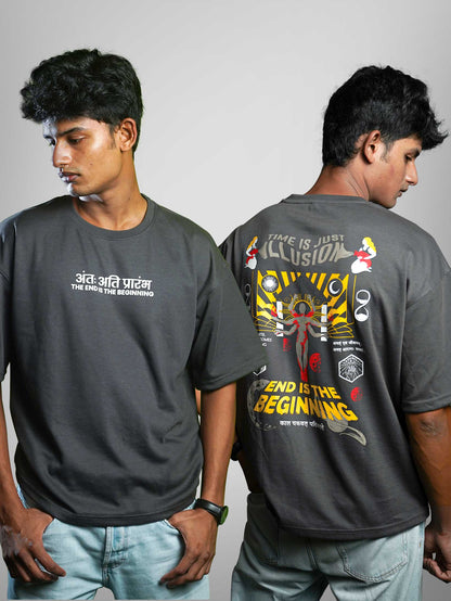 END IS THE BEGINNING OVERSIZED T-SHIRT