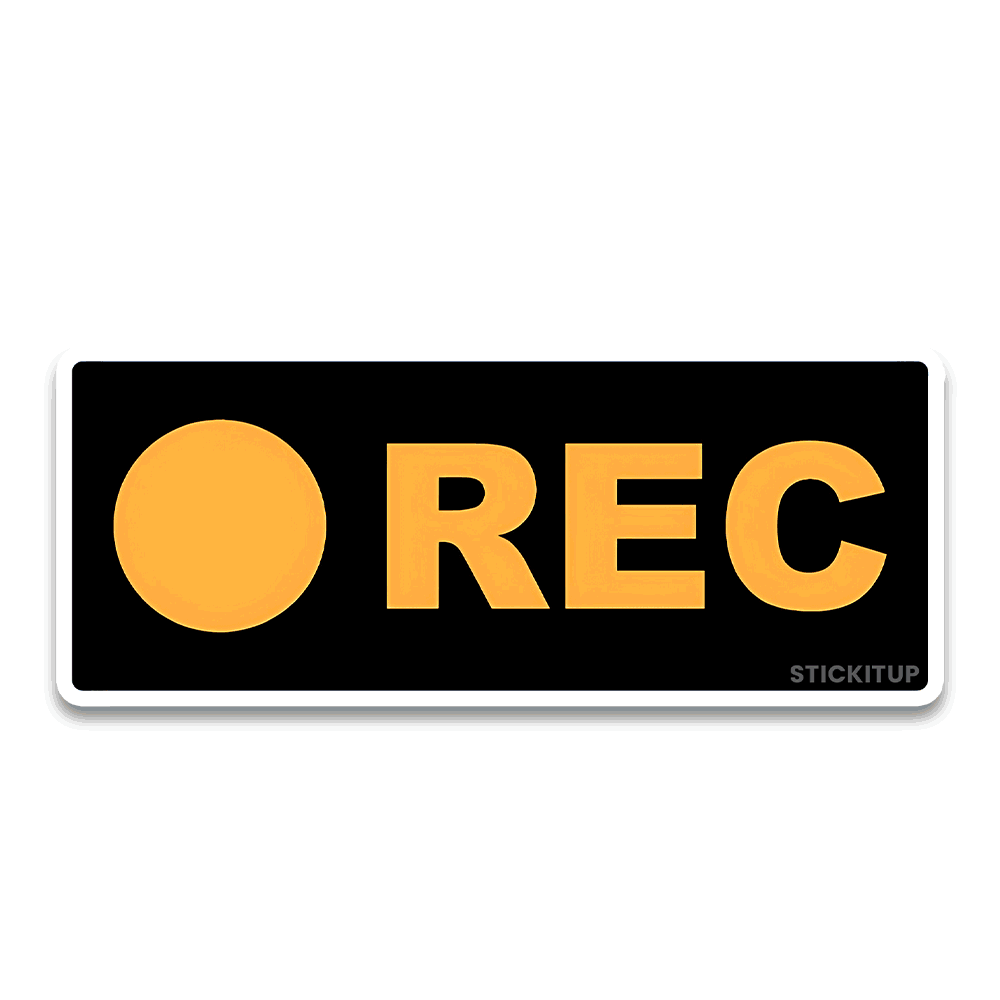 REC Bumper Sticker waterproof vinyl decal for laptop, bike, car & bottle
