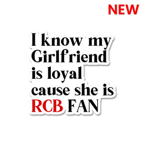 Girlfriend Is Rcb Fan Sticker