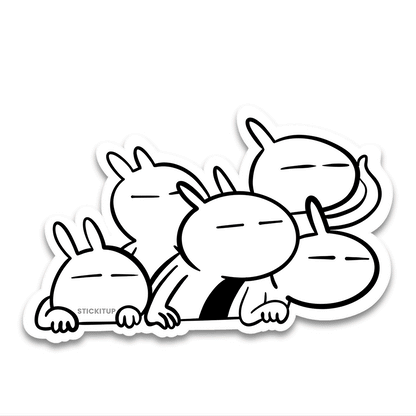 Molang & Piu Piu Bumper Sticker waterproof vinyl decal for laptop, bike, car & bottle