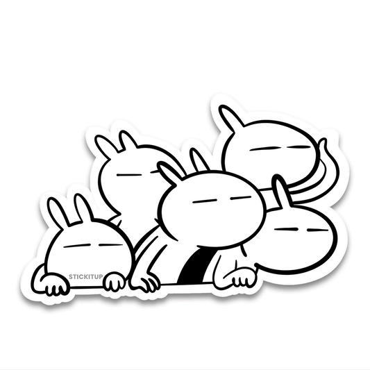 Molang & Piu Piu Bumper Sticker waterproof vinyl decal for laptop, bike, car & bottle