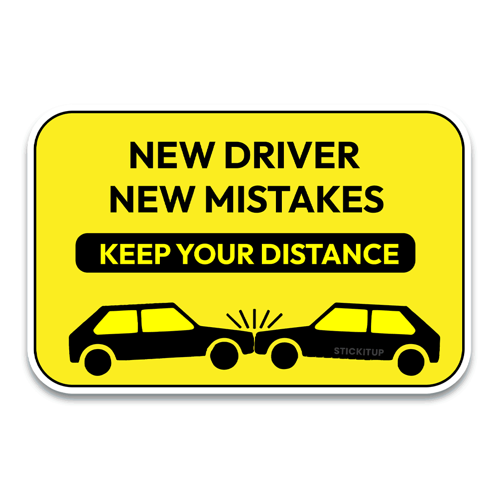 New driver new mistakes Bumper Sticker - Bumper Sticker | STICK IT UP
