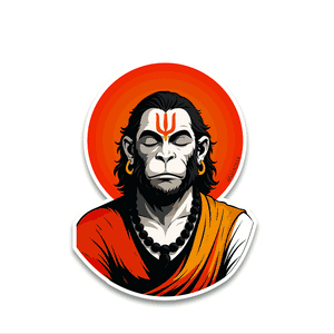 Shri Hanuman Ji Bumper Sticker waterproof vinyl decal for laptop, bike, car & bottle