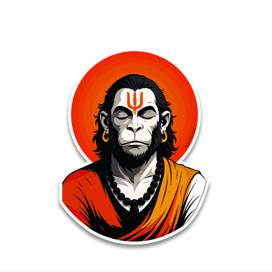 Shri Hanuman Ji Bumper Sticker waterproof vinyl decal for laptop, bike, car & bottle
